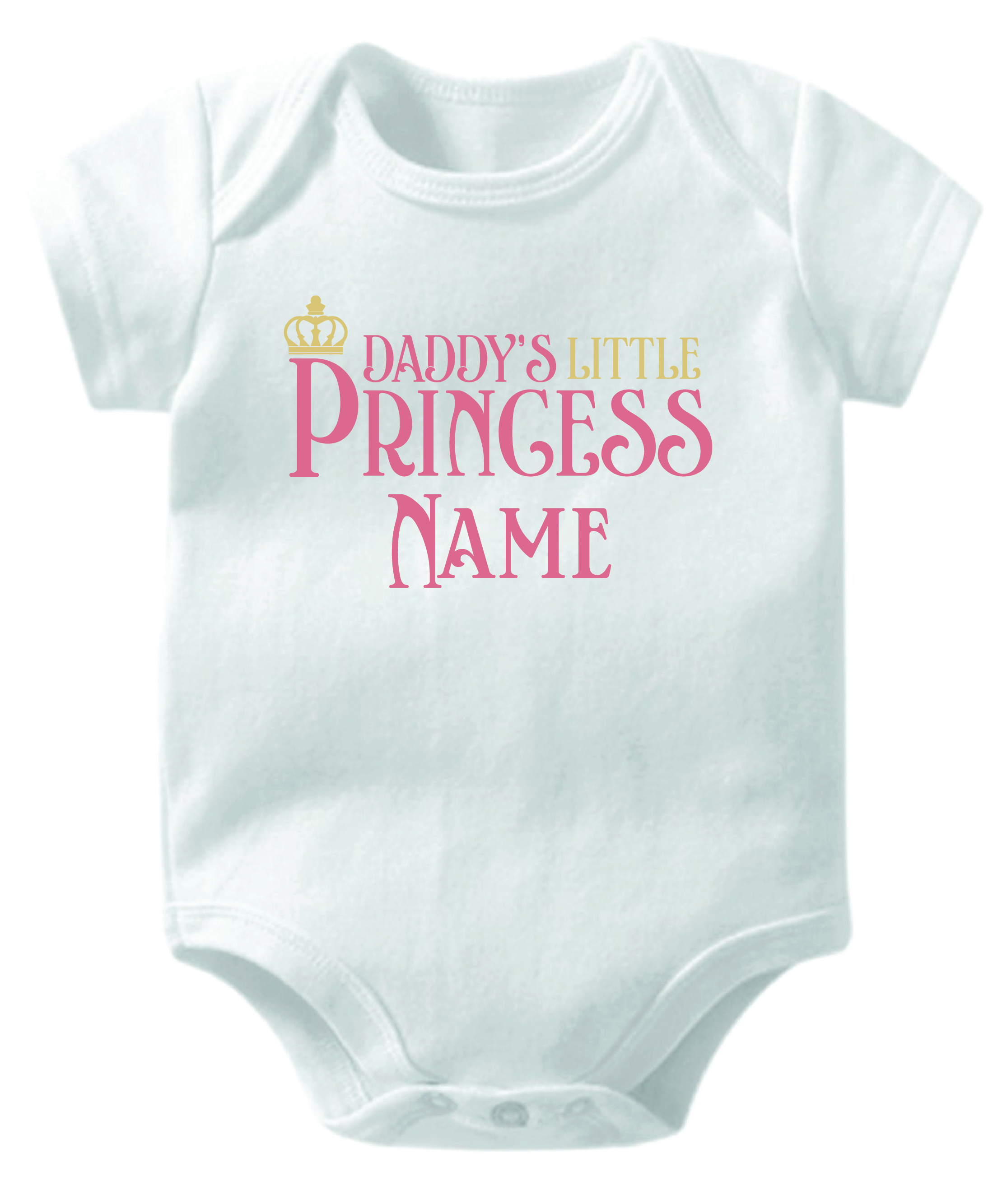 Personalised Daddy's Little Princess White Cotton Baby Romper